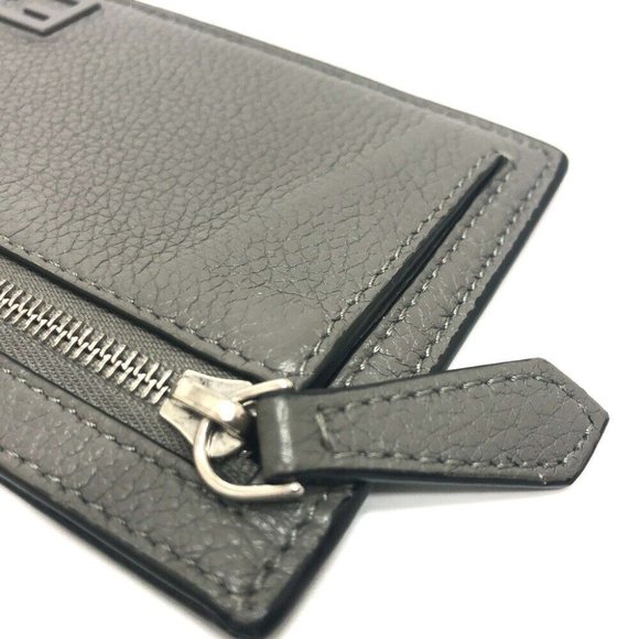 FENDI 7M0310 FF Baguette coin purse Card Case Leather gray/SilverHardware - Picture 2 of 11